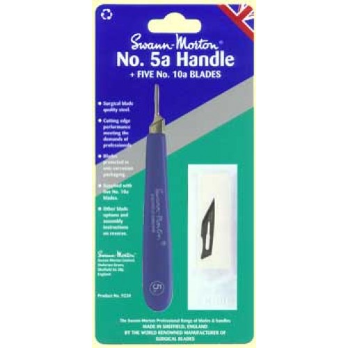 Acrylic Craft Handles 5A with 5 x No 10A Blades