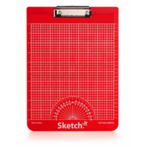 Sketch-it Straight Line Clipboard - Metric (Red)